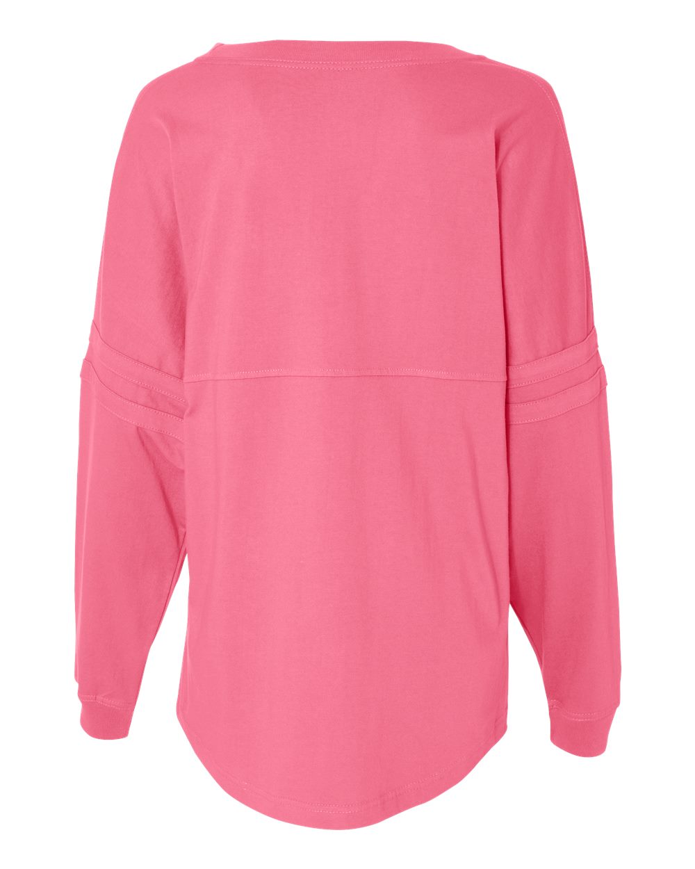 Rear View of Coral Women&#39;s Jersey Pom Pom Long Sleeve T-Shirt - T14