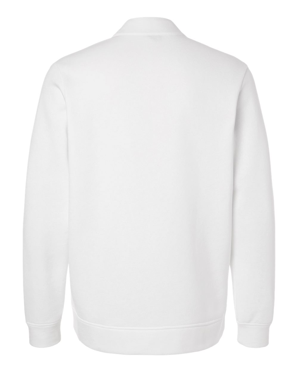 Rear View of Core White Men's Elevated Fleece Quarter-Zip Pullover - A721 plain