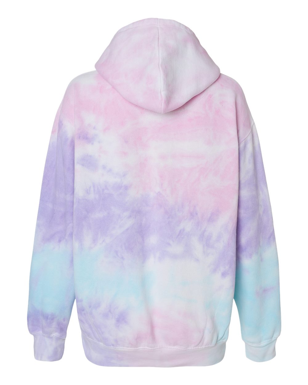 Rear View of Cotton Candy Tie-Dyed Hooded Sweatshirt - 8777