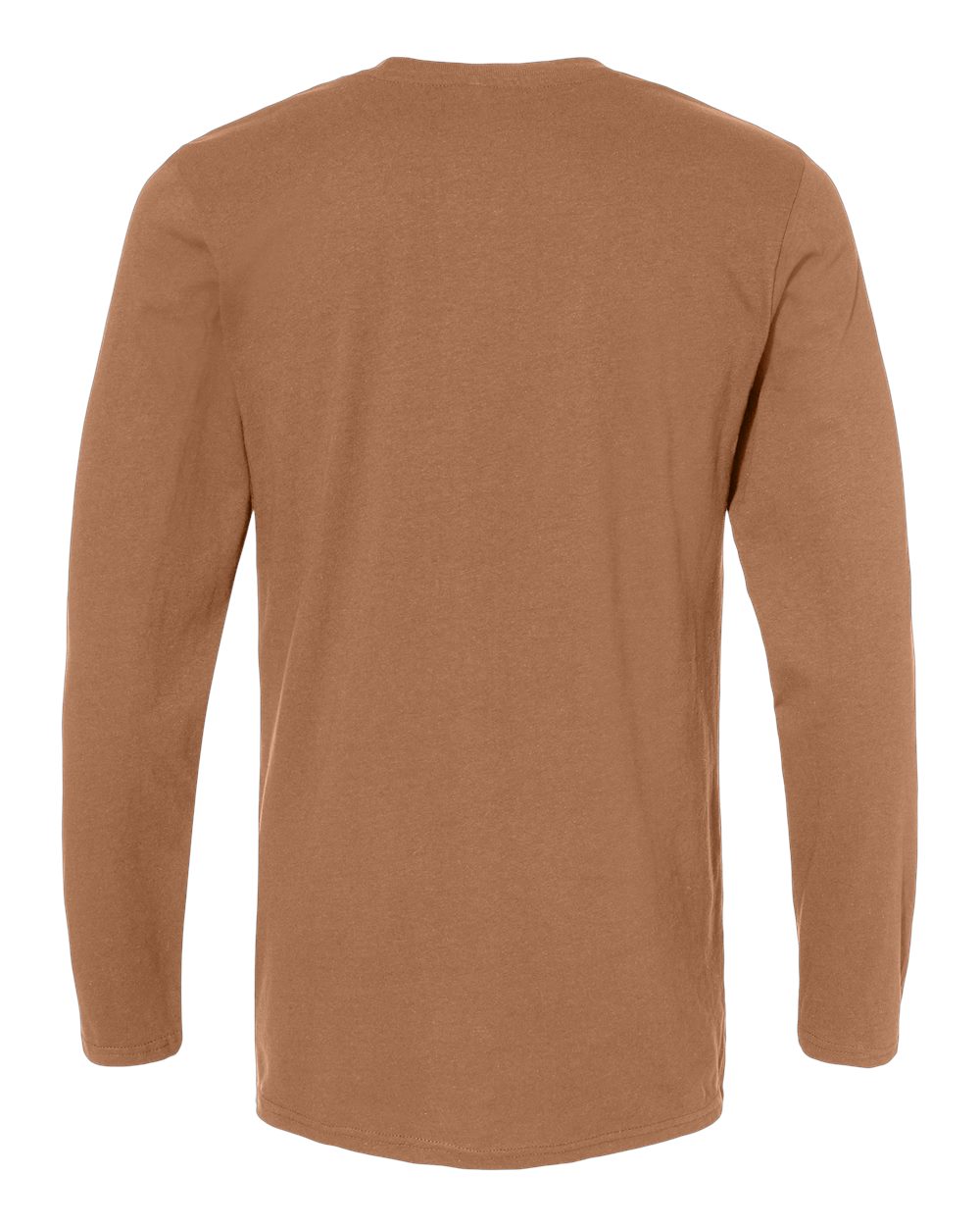 Front View of Coyote Brown Fine Jersey Long Sleeve Tee - 6918