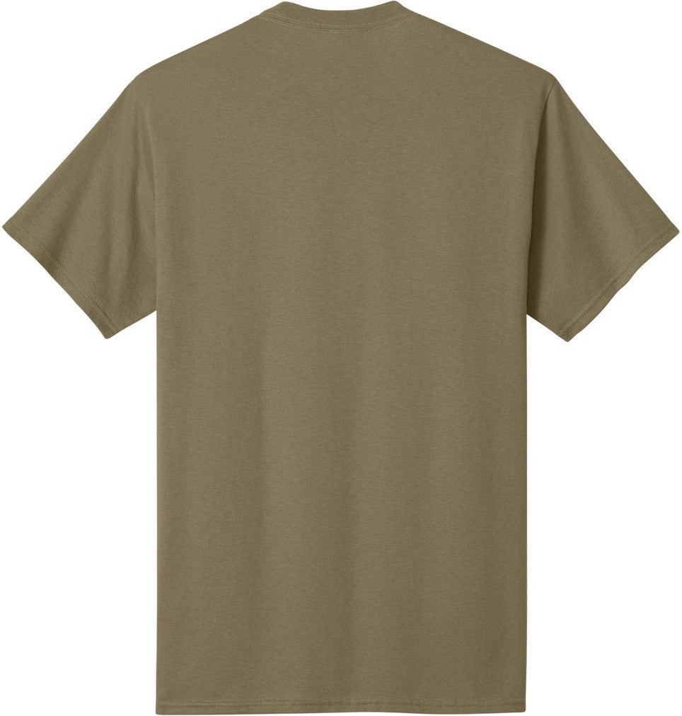Rear View of Coyote Brown Port & Co Core Cotton Tee. PC54