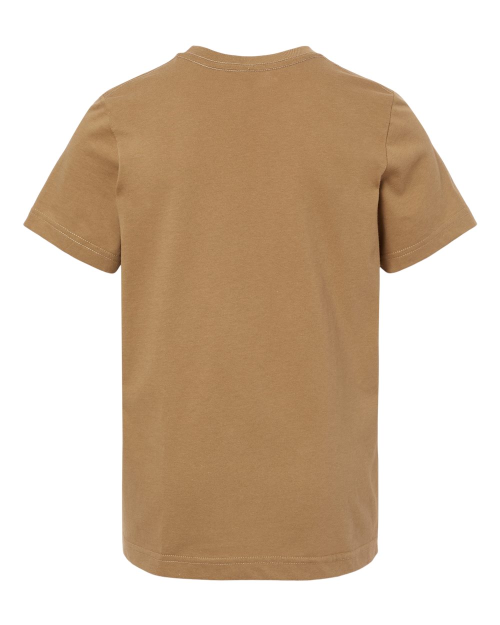 Rear View of Coyote Brown Youth Fine Jersey Tee - 6101
