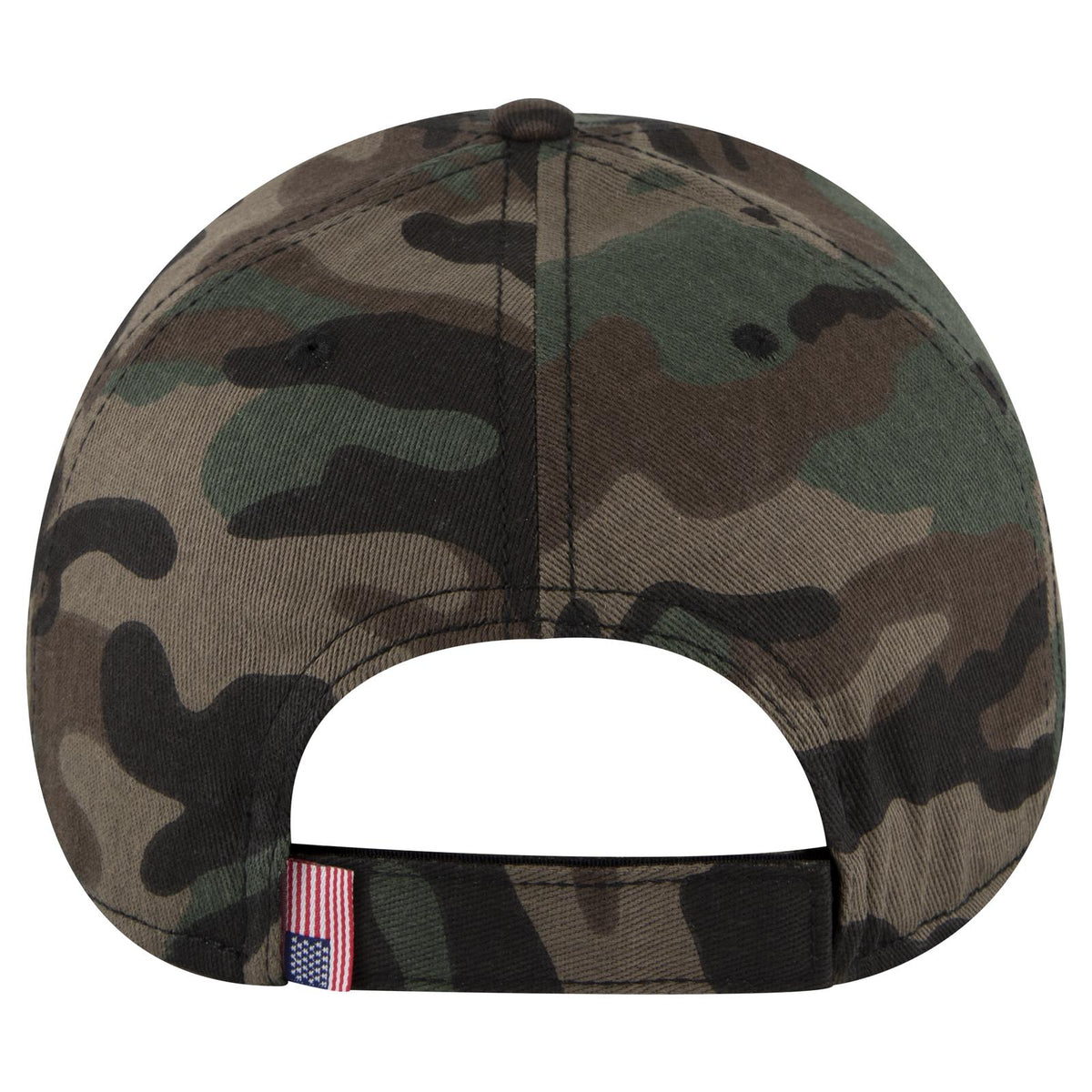 Rear View of CP004 - Camo 004 OTTO CAP 6 Panel Low Profile Baseball Cap