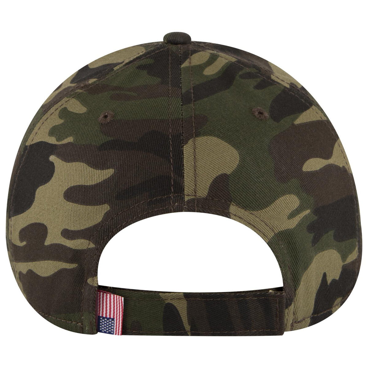 Rear View of CP008 - Camo 008 OTTO CAP 6 Panel Low Profile Baseball Cap