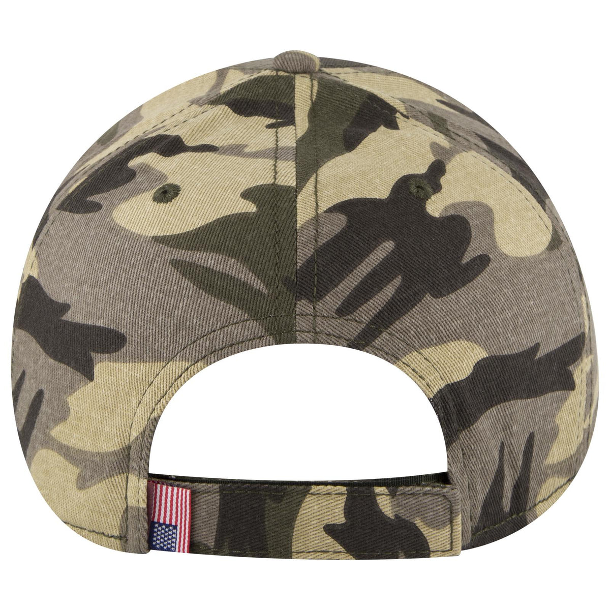 Rear View of CP010 - Camo 010 OTTO CAP 6 Panel Low Profile Baseball Cap