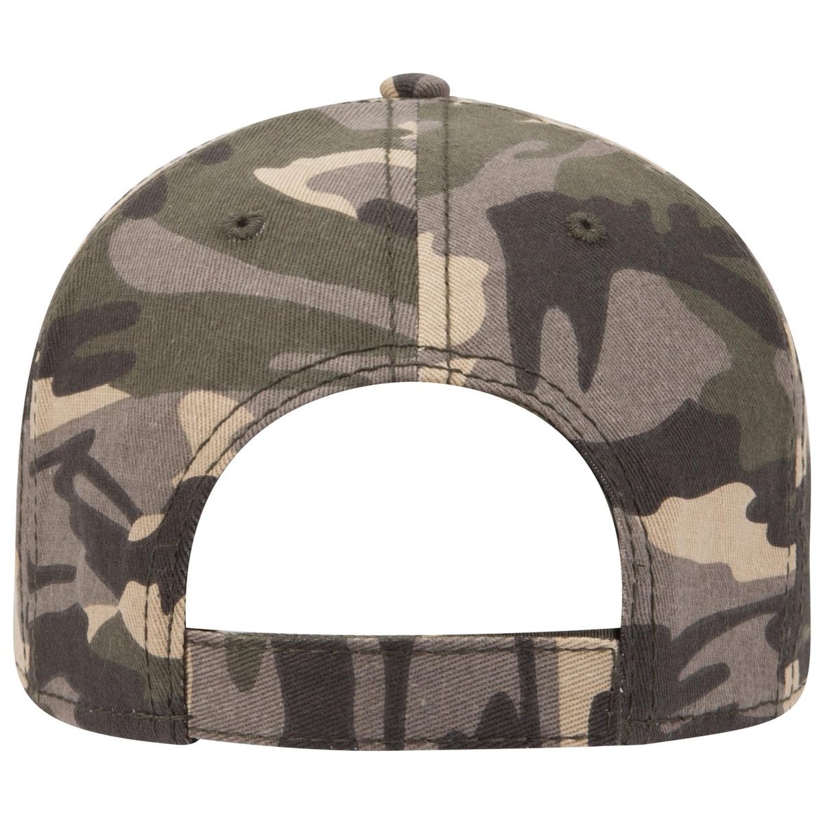 Rear View of CP010 - Camo 010 OTTO CAP Camouflage 6 Panel Low Profile Baseball Cap