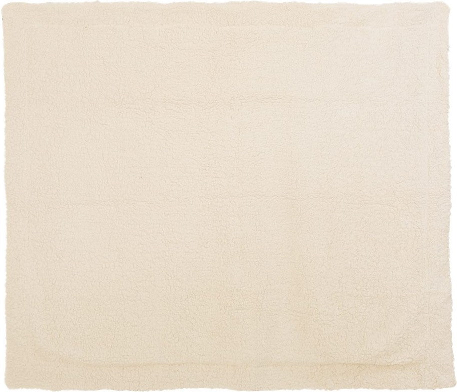 Front View of Cream Micro Mink Sherpa Blanket - 8712