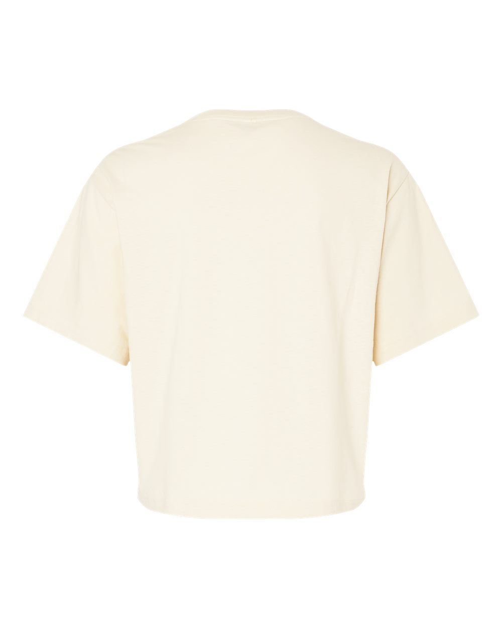 Rear View of Creme Women&#39;s Fine Jersey Boxy Tee - 102