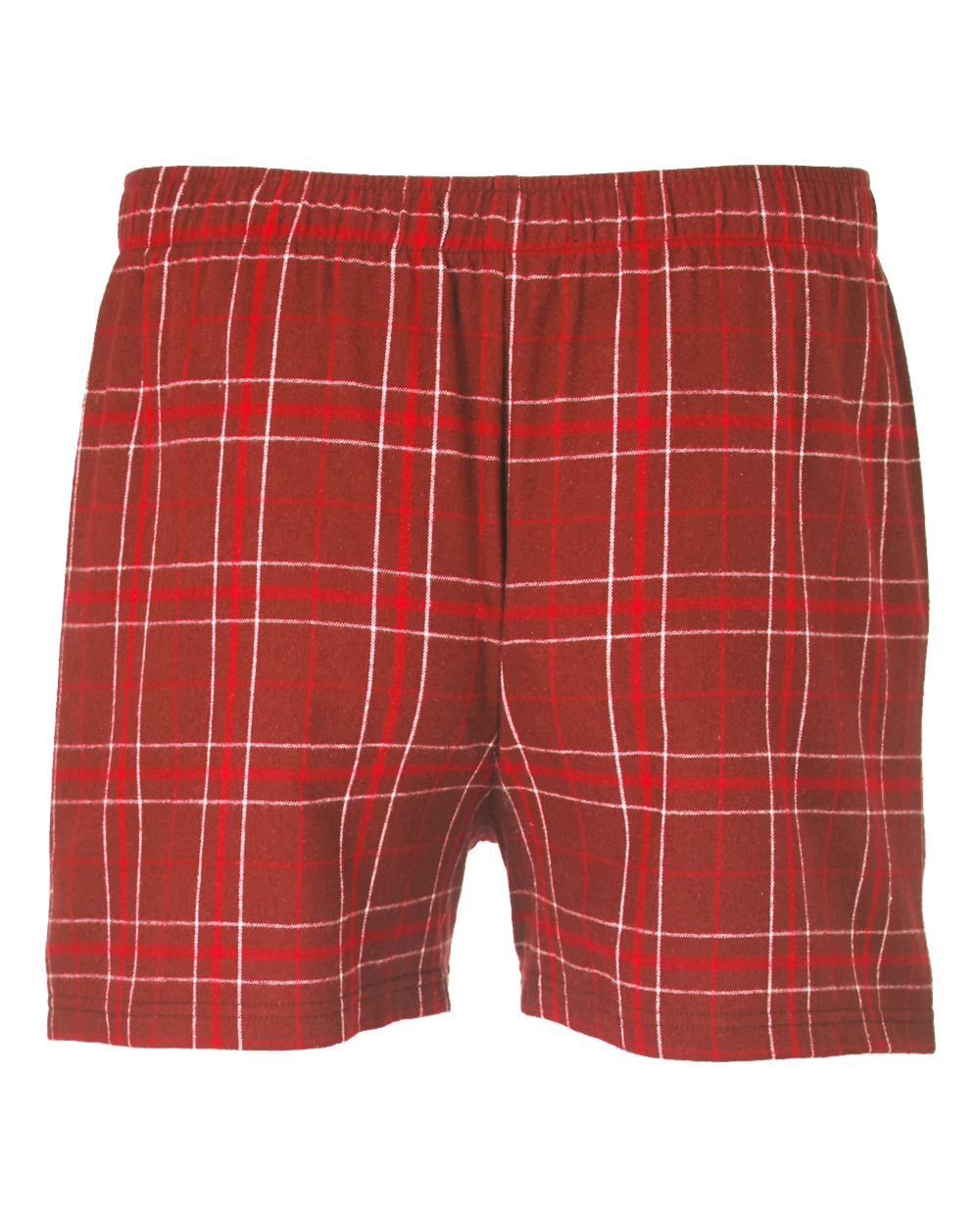 Front View of Crimson Field Day Plaid Double Brushed Flannel Boxers - BM6701