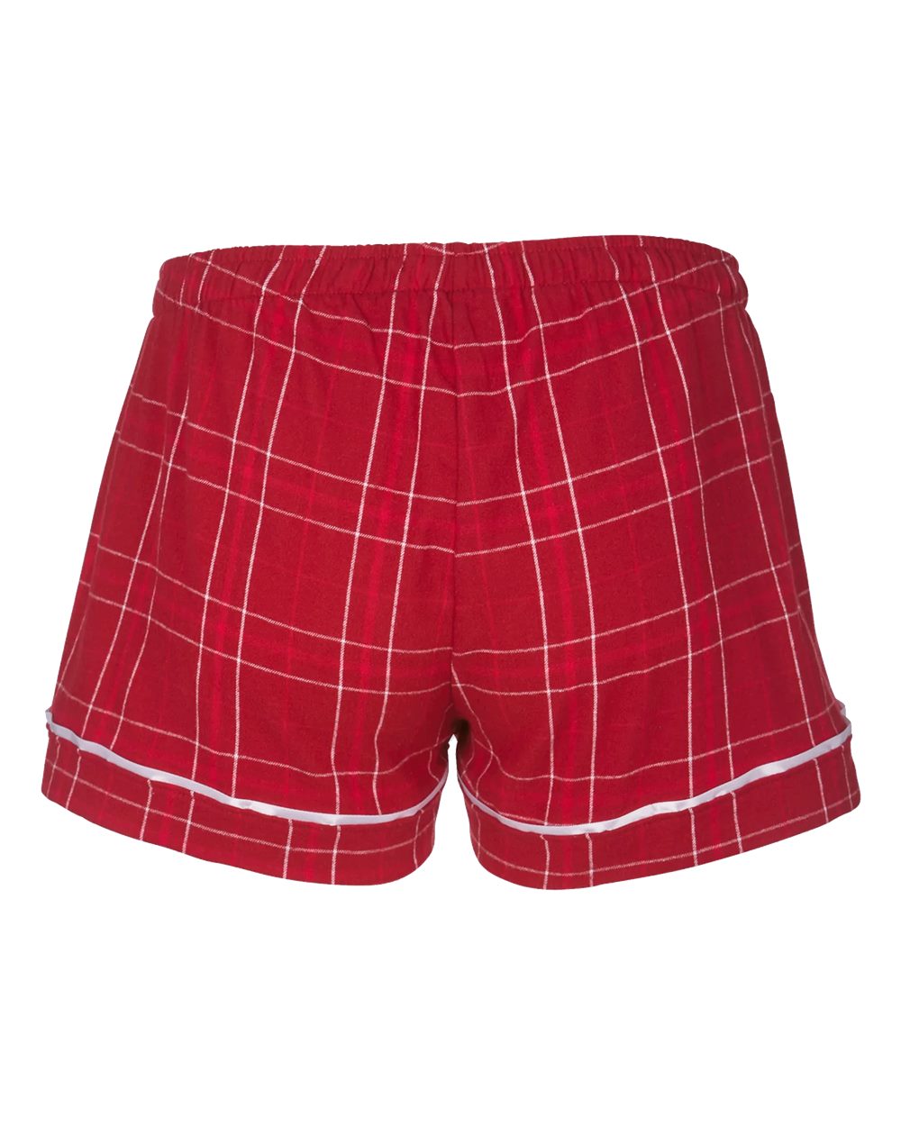 Rear View of Crimson Field Day Plaid Women&#39;s Flannel Shorts - BW6501