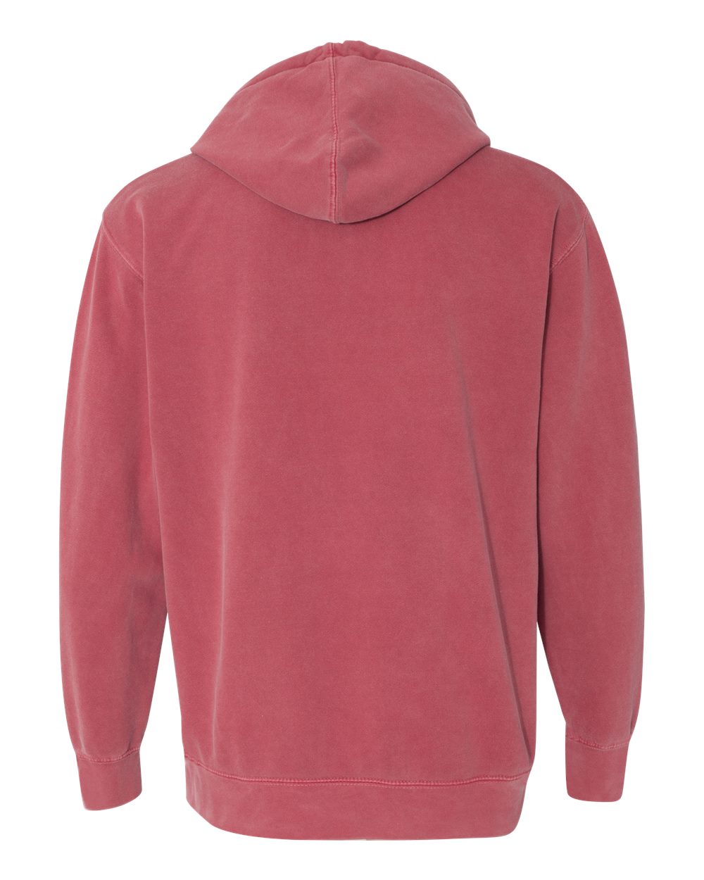 Front View of Crimson Garment-Dyed Hooded Sweatshirt - 1567