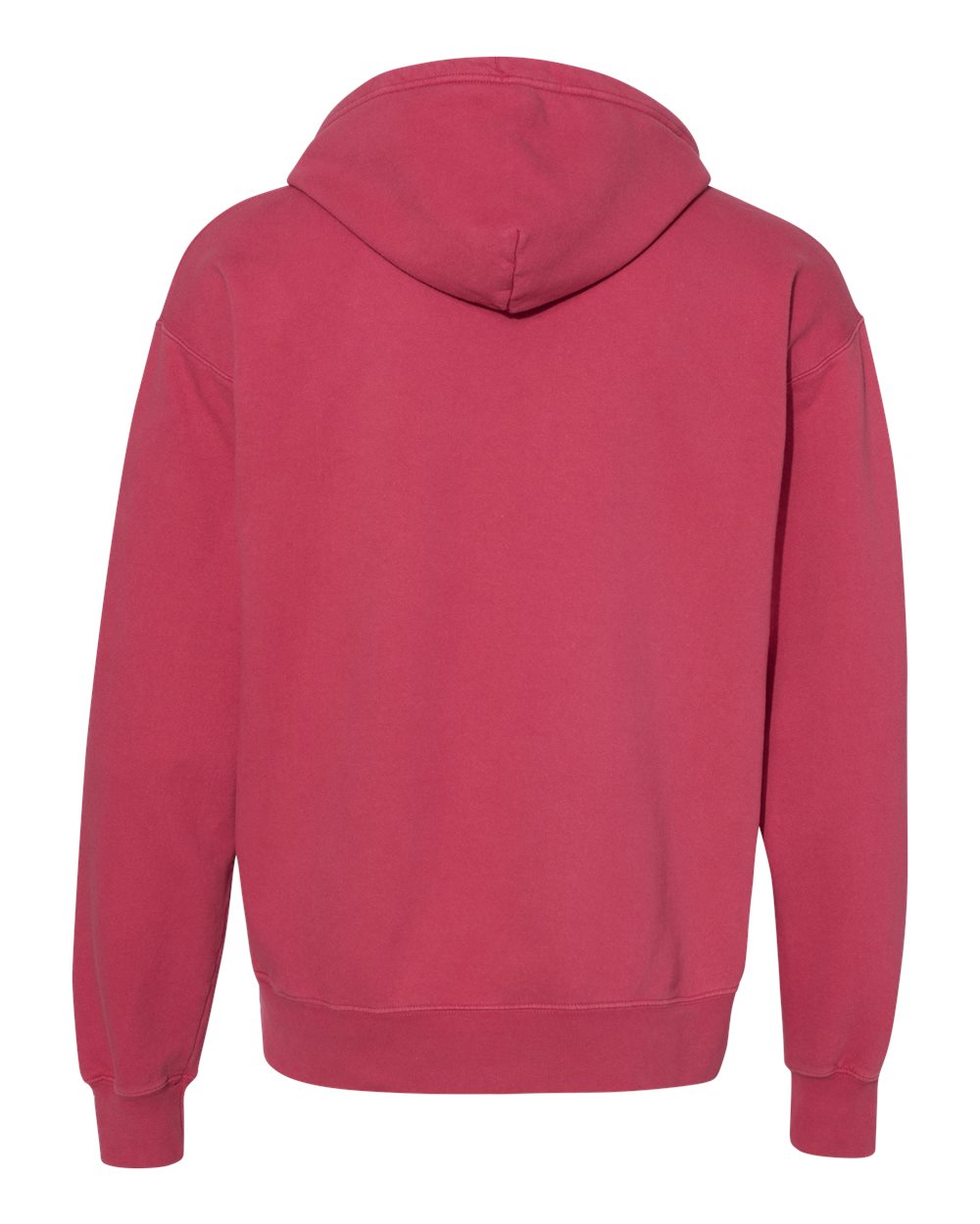 Front View of Crimson Garment-Dyed Hooded Sweatshirt - CD450