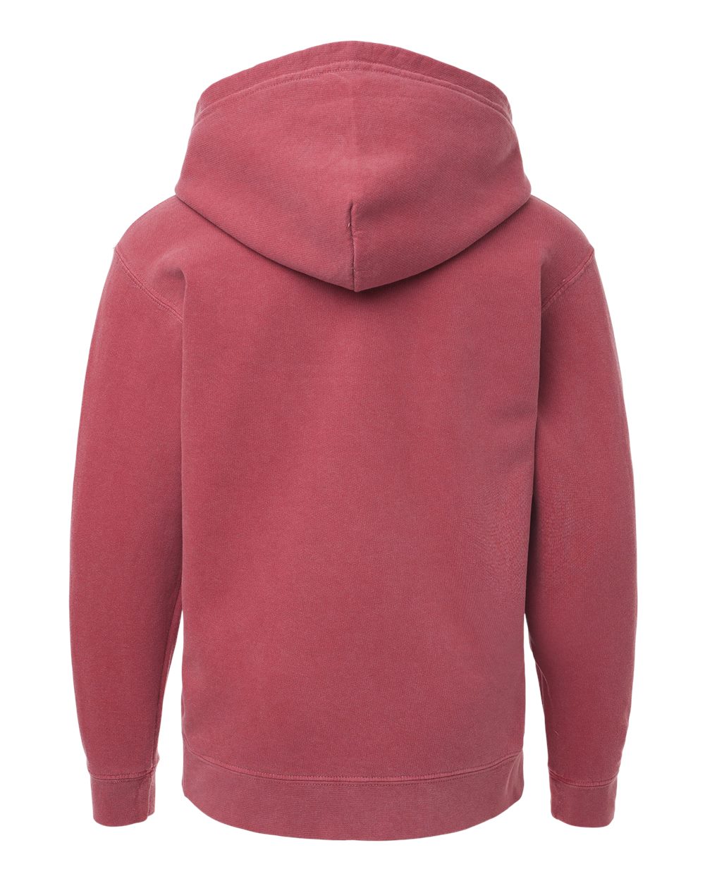 Front View of Crimson Garment-Dyed Youth Lightweight Fleece Hooded Sweatshirt - 1467Y