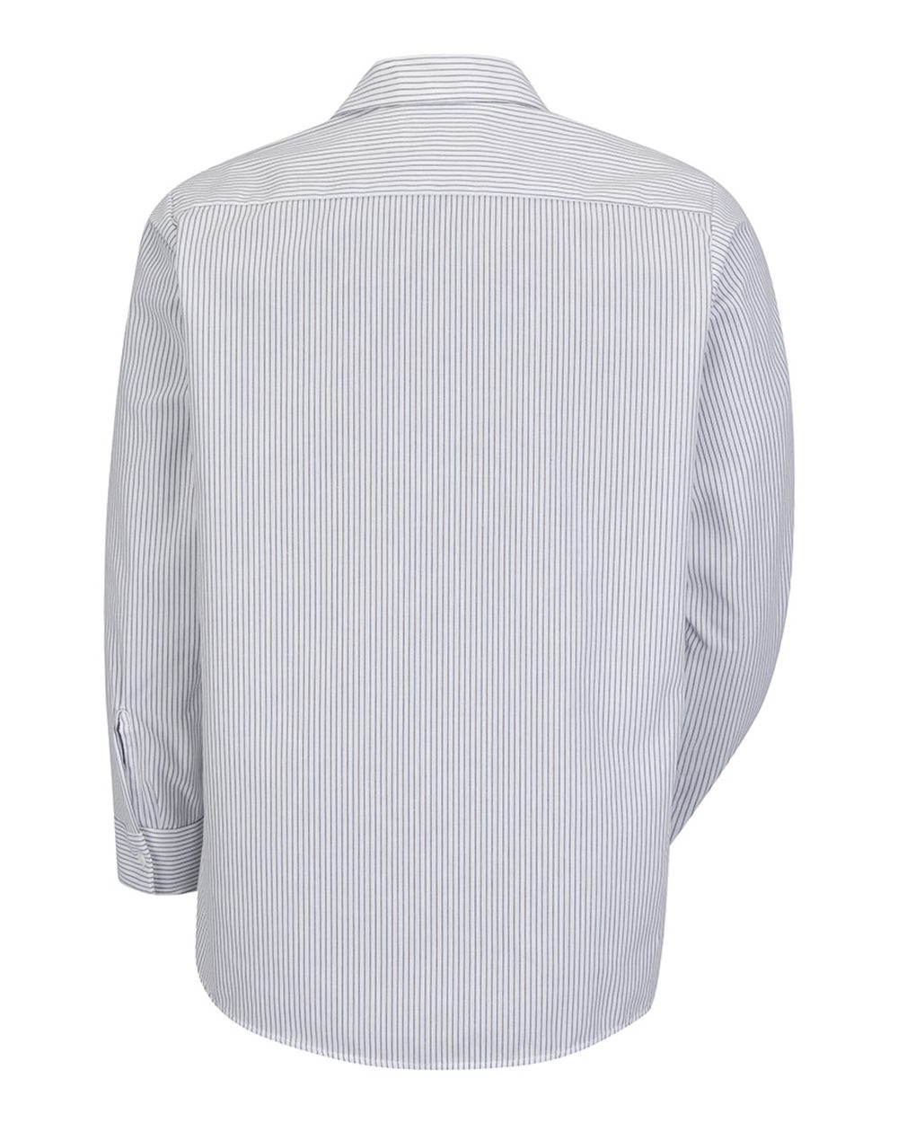 Front View of CW-White/ Charcoal Premium Long Sleeve Work Shirt - SP10