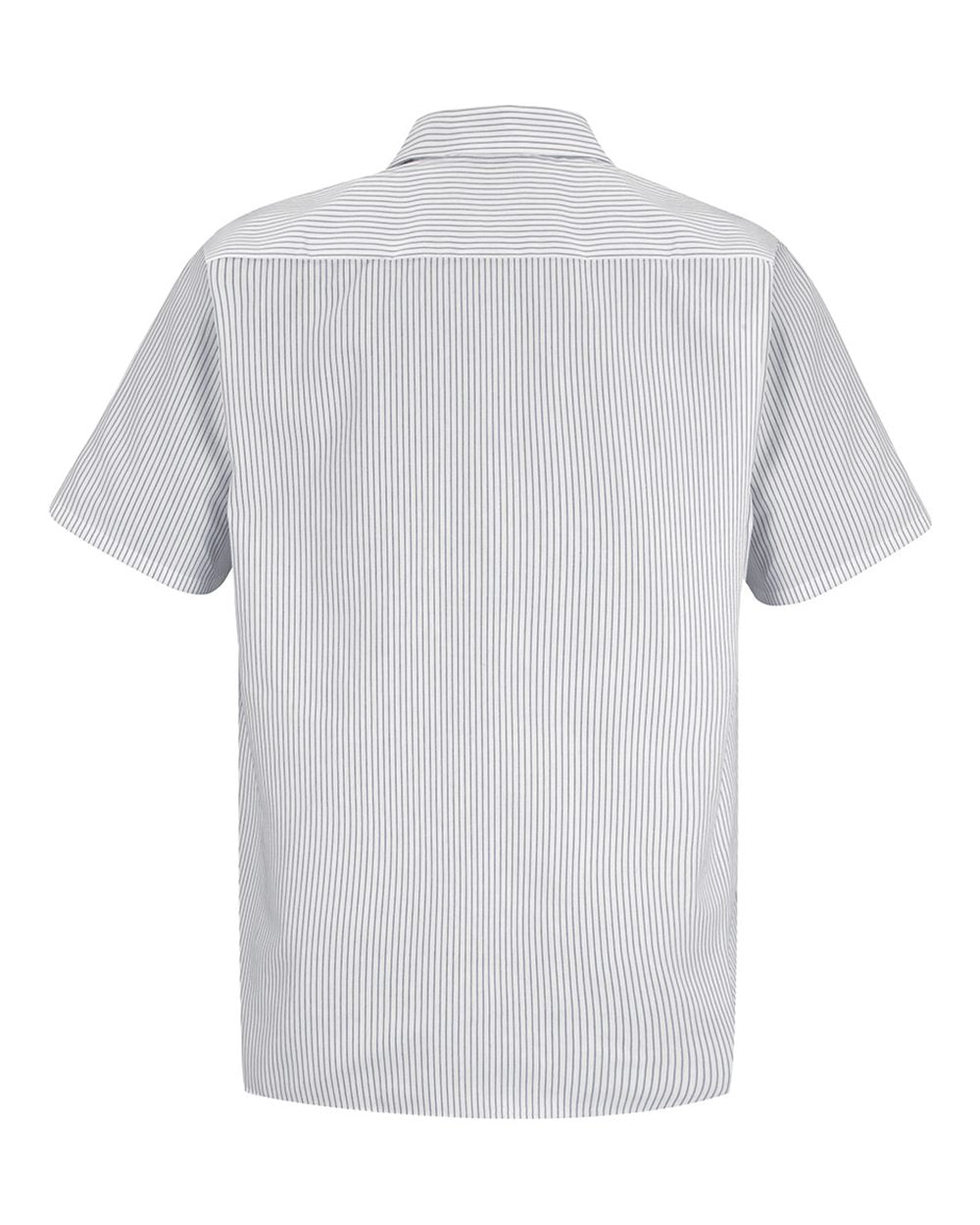 Front View of CW-White/ Charcoal Stripe Premium Short Sleeve Work Shirt - Tall Sizes - SP20T
