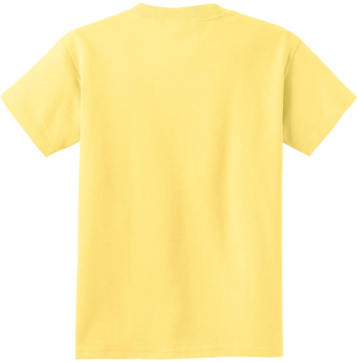 Rear View of Daffodil Port & Co Youth Essential Tee. PC61Y