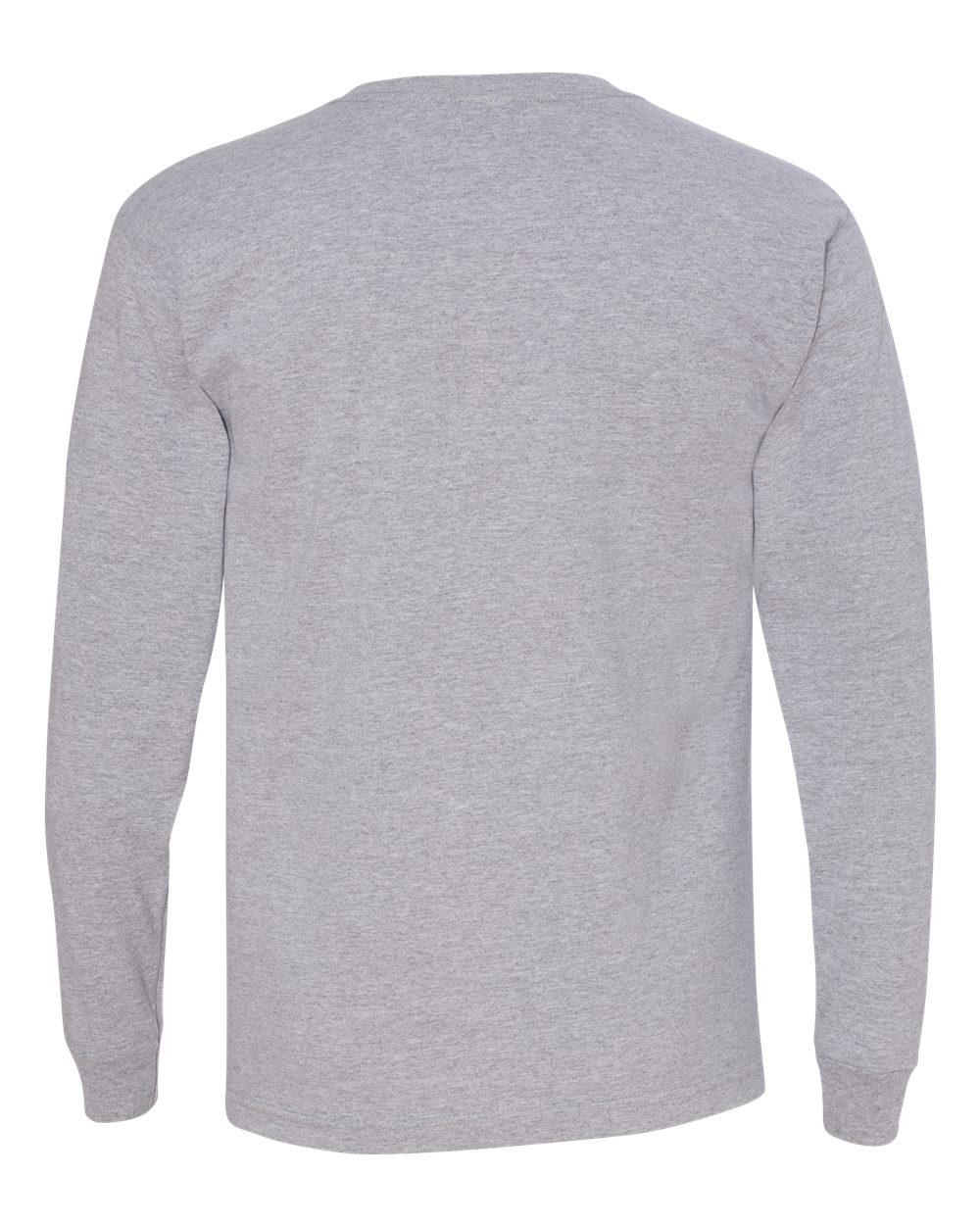 Rear View of Dark Ash USA-Made Long Sleeve T-Shirt - 5060