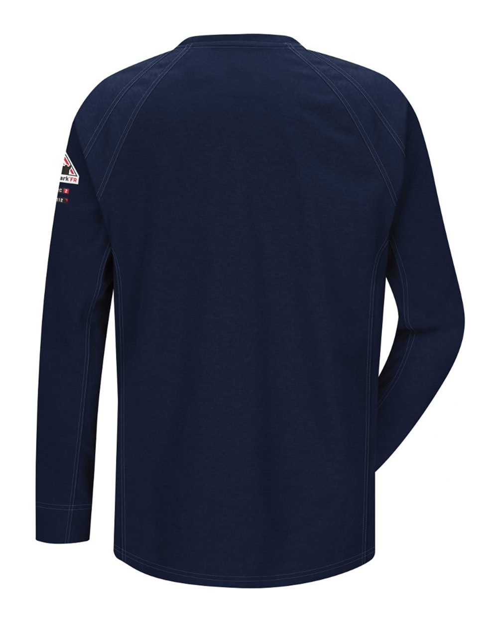 Front View of Dark Blue Flame Resistant Long Sleeve Shirt - Tall Sizes - QT32T