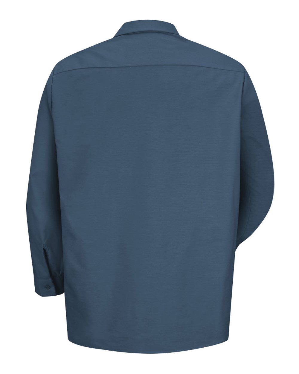 Front View of Dark Blue Industrial Long Sleeve Work Shirt - SP14
