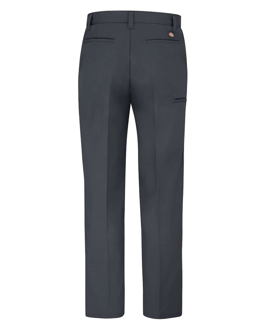 Rear View of Dark Charcoal - 37 Unhemmed Premium Industrial Flat Front Comfort Waist Pants - LP70