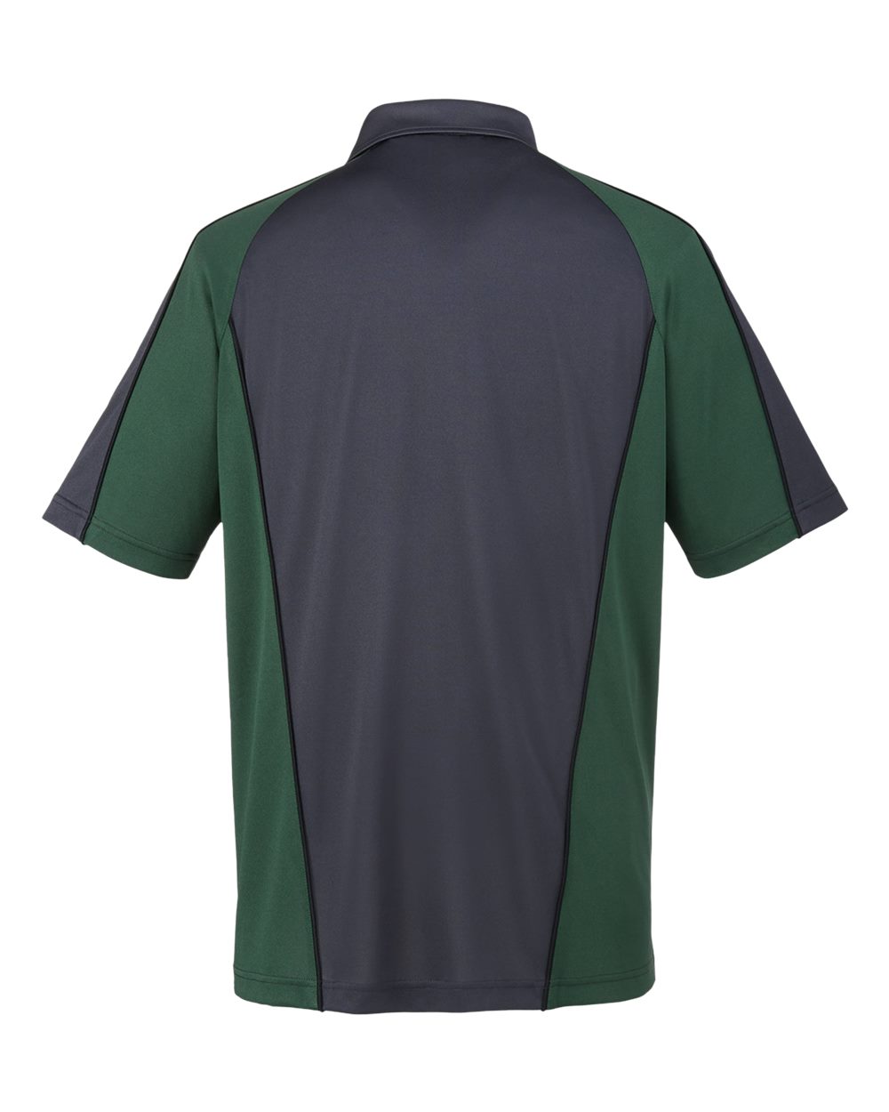 Front View of Dark Charcoal/ Dark Green/ Black Men's Advantage Snag Protection Plus IL Colorblock Polo - M385
