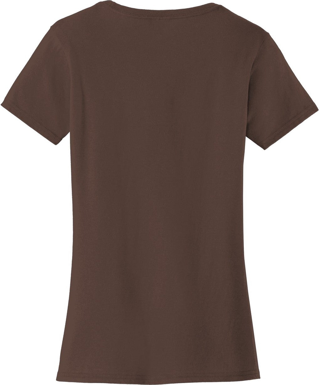 Front View of Dark Choc Brn Port & Co Women's Fan Favorite Tee. LPC450