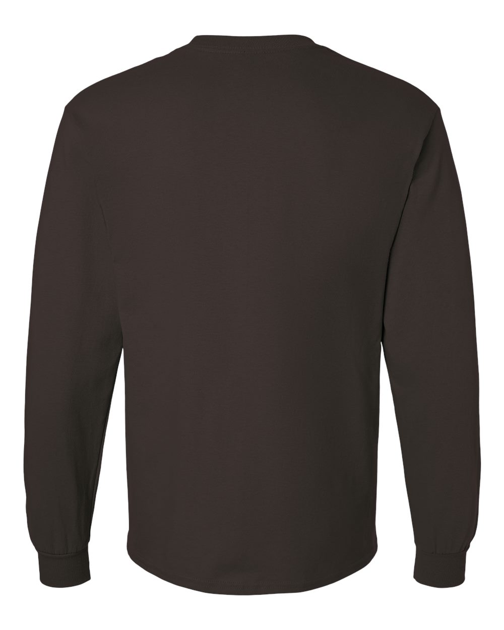 Front View of Dark Chocolate Ultra Cotton® Long Sleeve T-Shirt - 2400