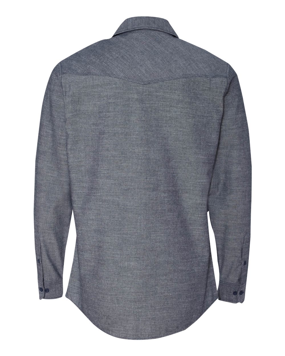 Rear View of Dark Denim Chambray Shirt - 8255
