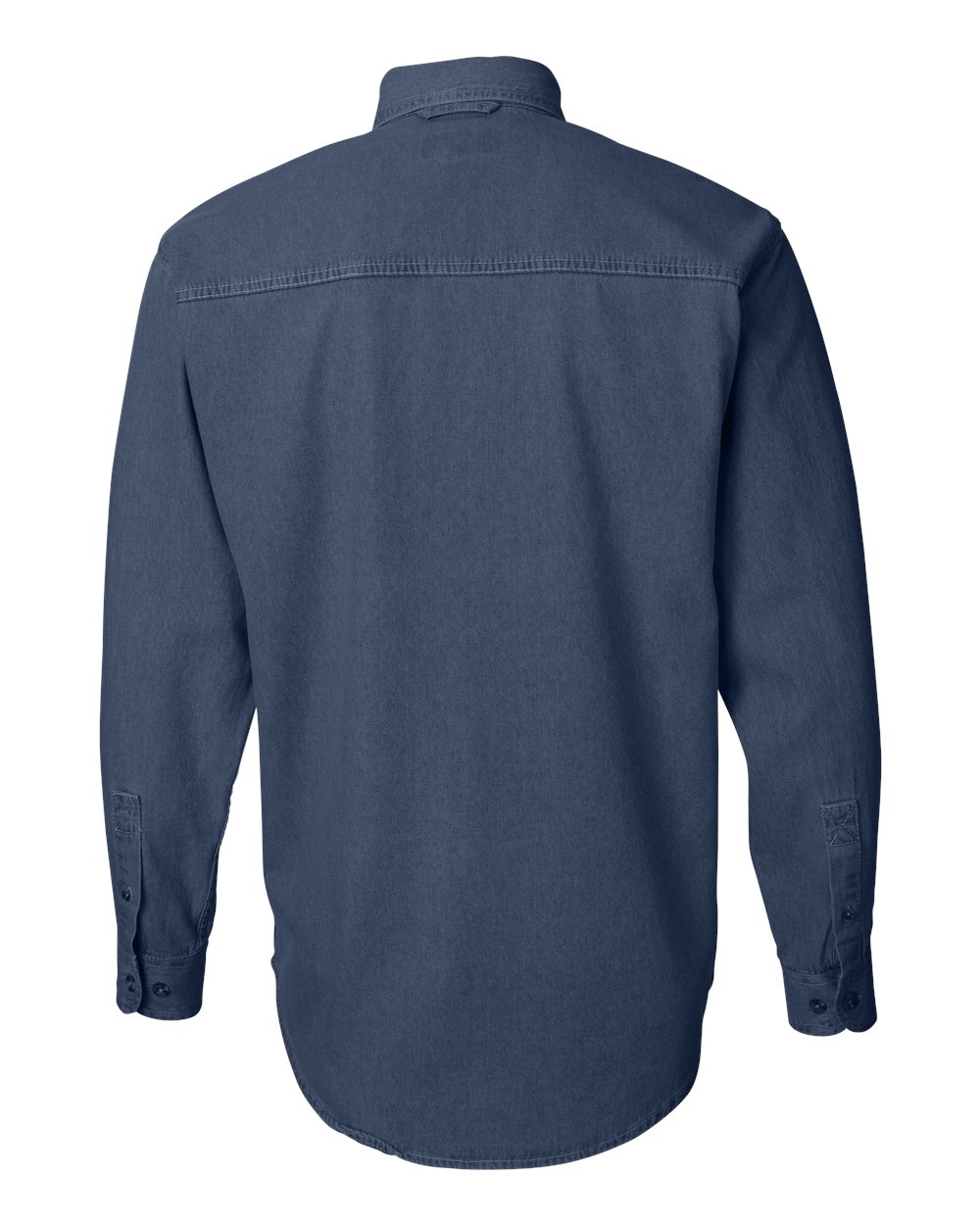 Rear View of Dark Denim Denim Shirt Tall Sizes - 7211