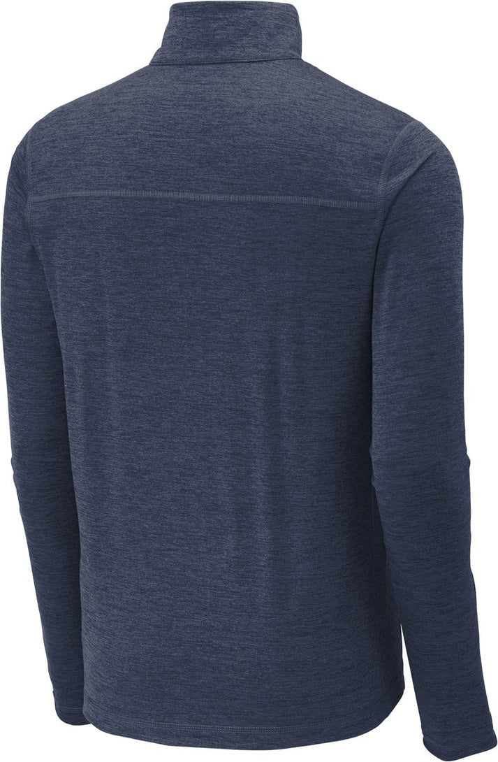Front View of Dark Denim Hth Sport-Tek Exchange 1.5 Long Sleeve 1/2-Zip ST711