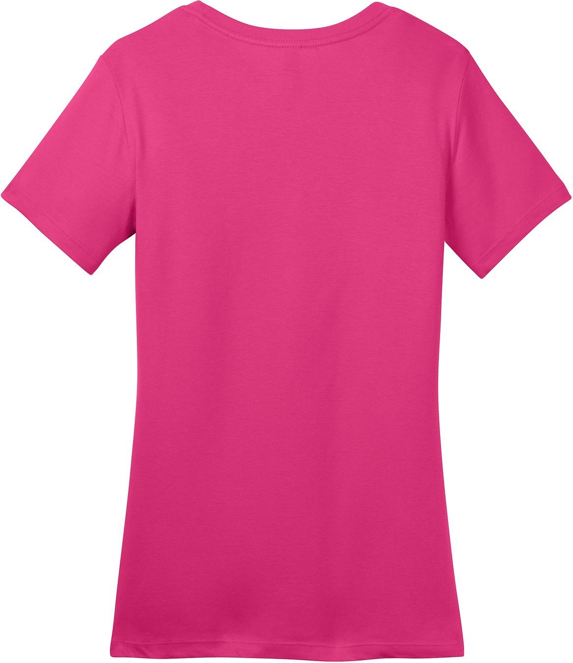 Front View of Dark Fuchsia District Women's Perfect Weight Tee. DM104L
