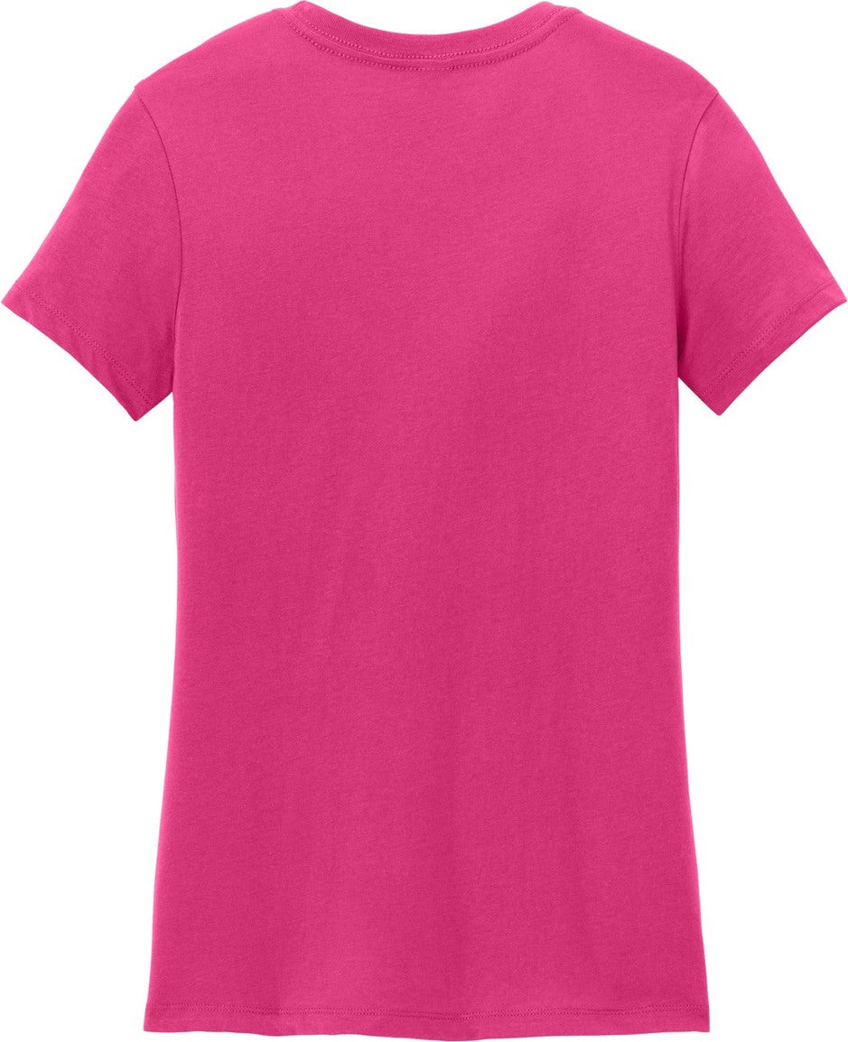 Rear View of Dark Fuchsia District Women's Perfect Weight Tee. DM104L