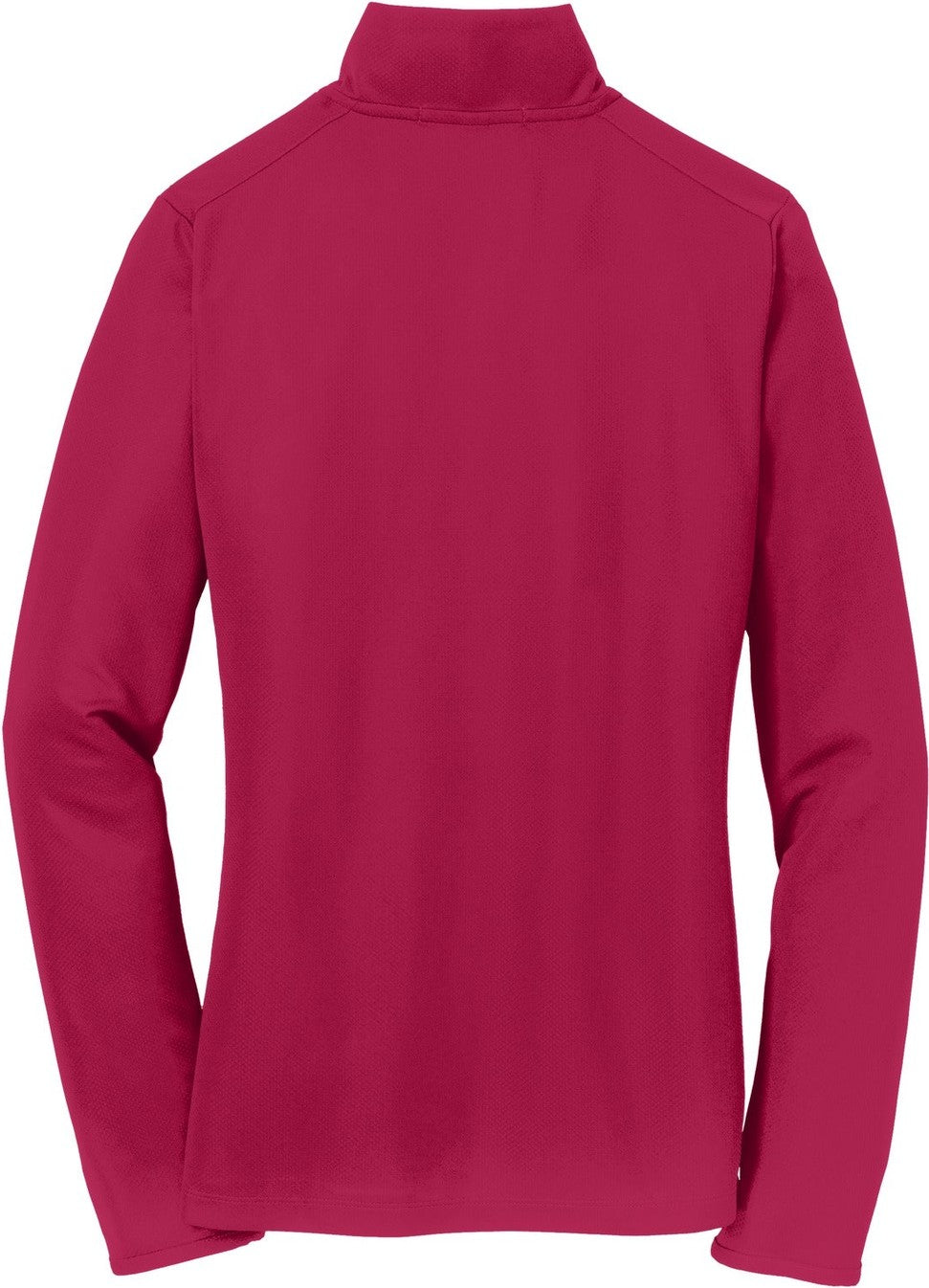 Front View of Dark Fuchsia Port Authority Women's Pinpoint Mesh 1/2-Zip . L806