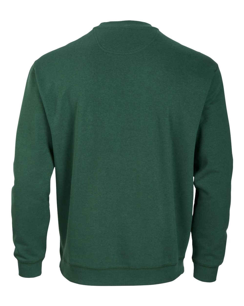 Front View of Dark Green Fleece Crew Pullover - BM5101