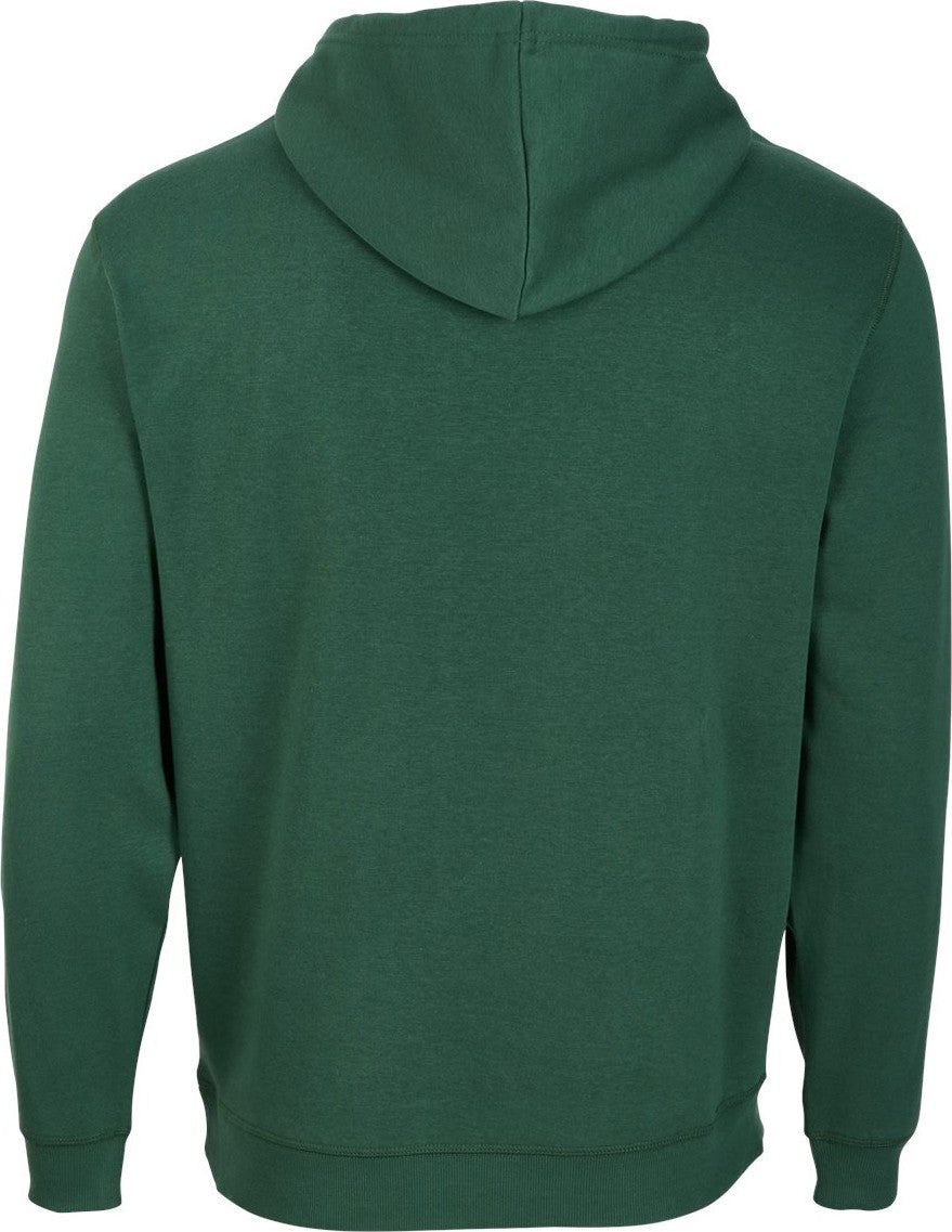 Front View of Dark Green Fleece Hooded Pullover - BM5302