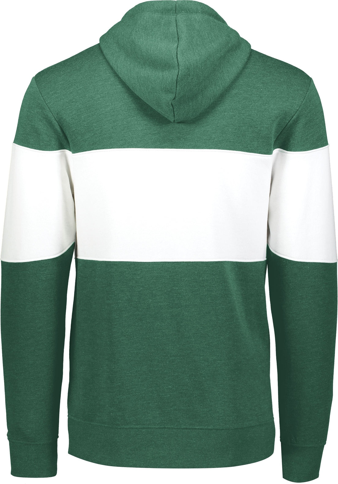 Rear View of DARK GREEN HEATHER/WHITE ALL-AMERICAN HOODIE