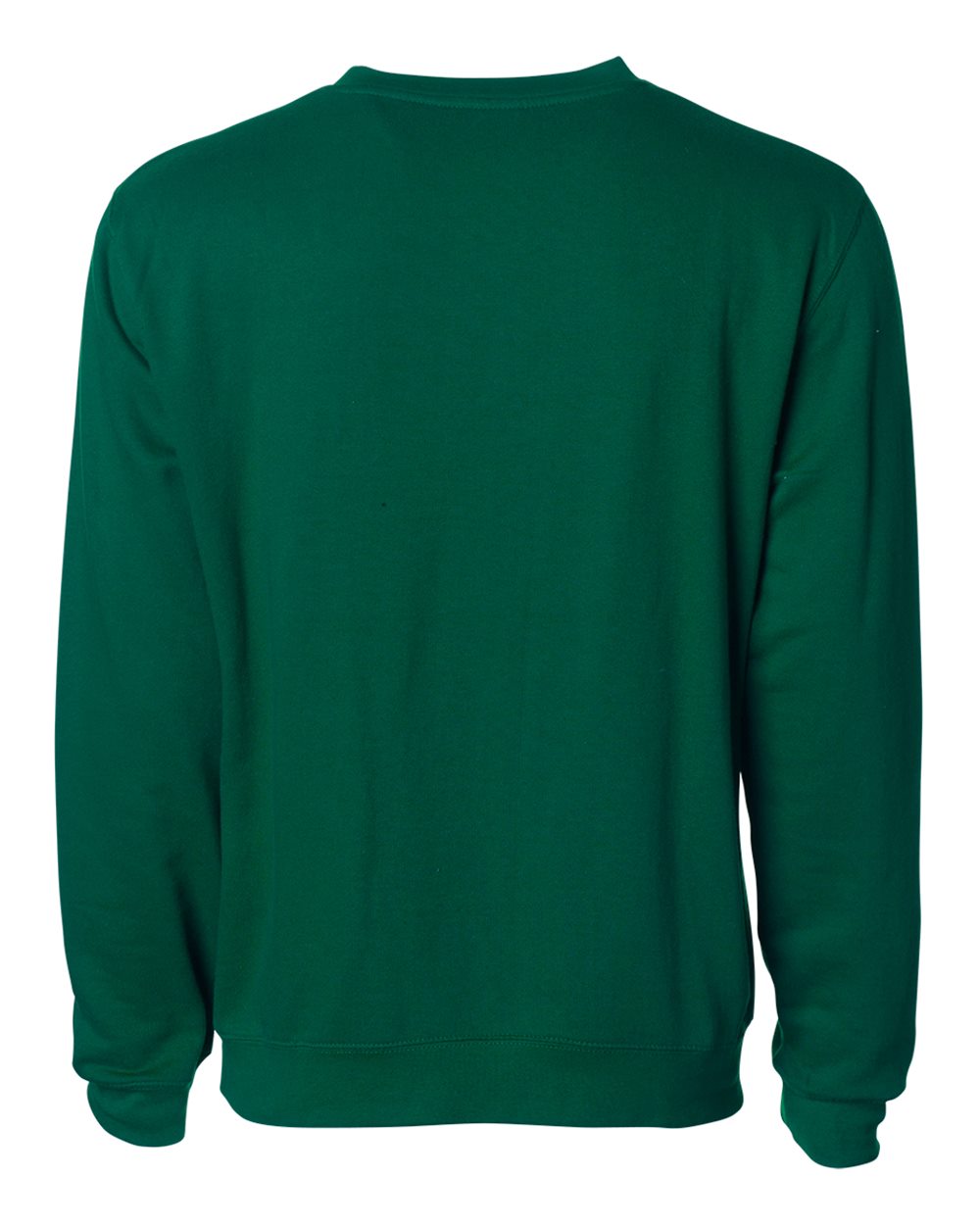 Rear View of Dark Green Midweight Crewneck Sweatshirt - SS3000