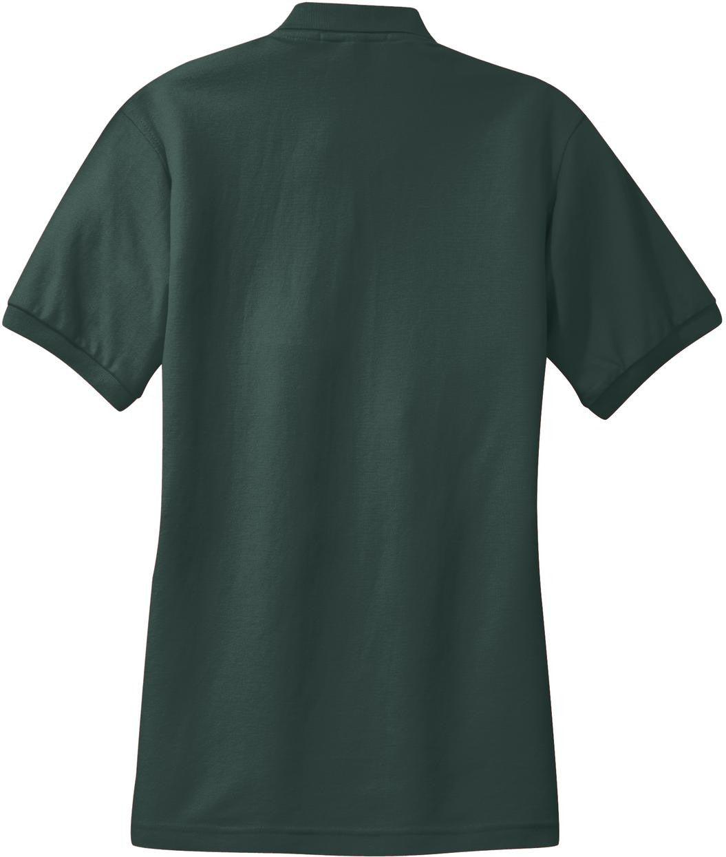 Front View of Dark Green Port Authority Women's Silk Touch Polo. L500