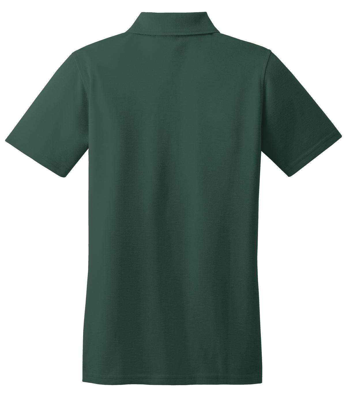 Front View of Dark Green Port Authority Women's Stain-Resistant Polo. L510