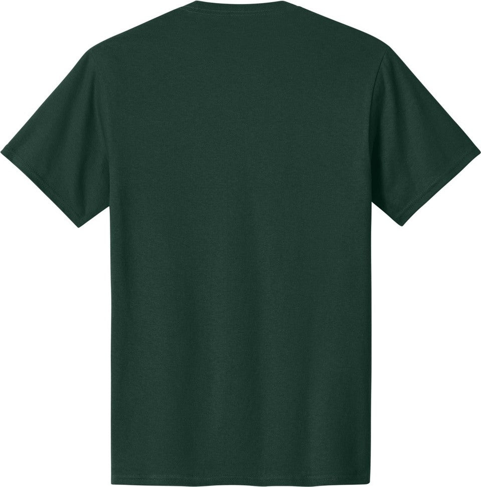 Front View of Dark Green Port & Co Core Cotton Tee. PC54