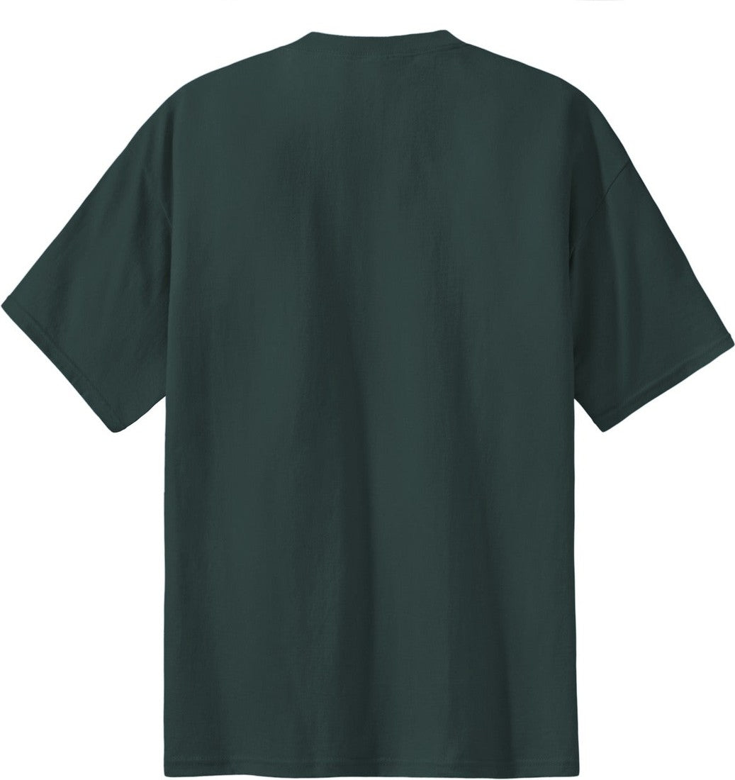 Rear View of Dark Green Port & Co Essential Tee. PC61