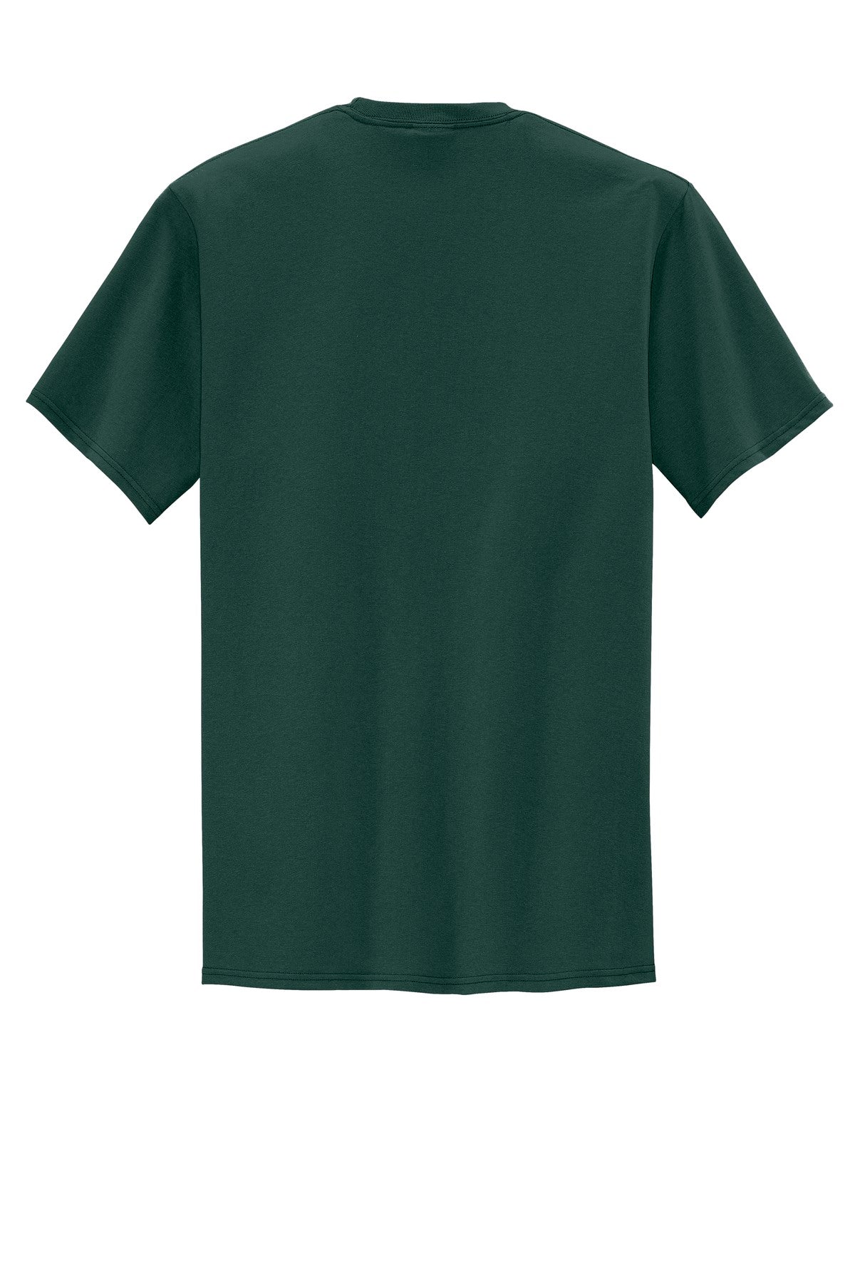 Front View of Dark Green Port & Co Tall Core Blend Pocket Tee. PC55PT