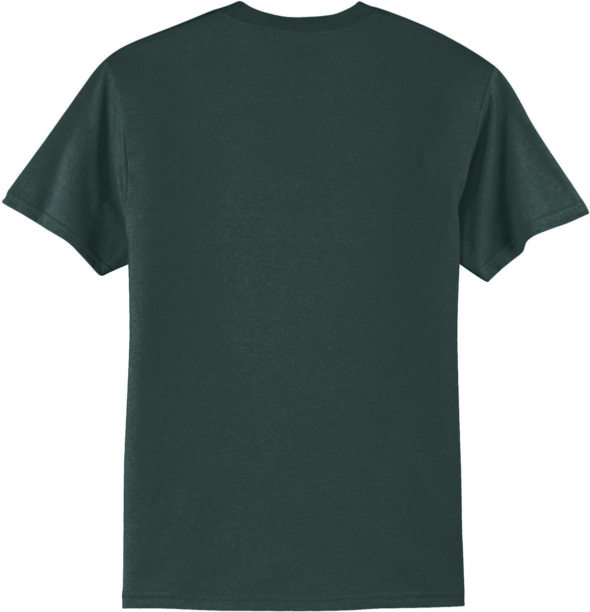Front View of Dark Green Port & Co Tall Core Blend Tee. PC55T