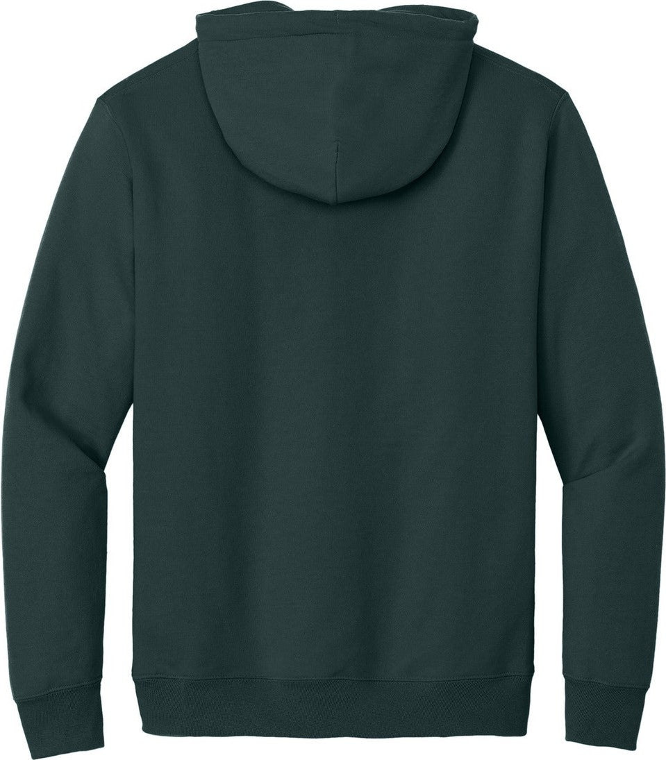 Rear View of Dark Green Port & Co Tall Essential Fleece Pullover Hooded Sweatshirt. PC90HT