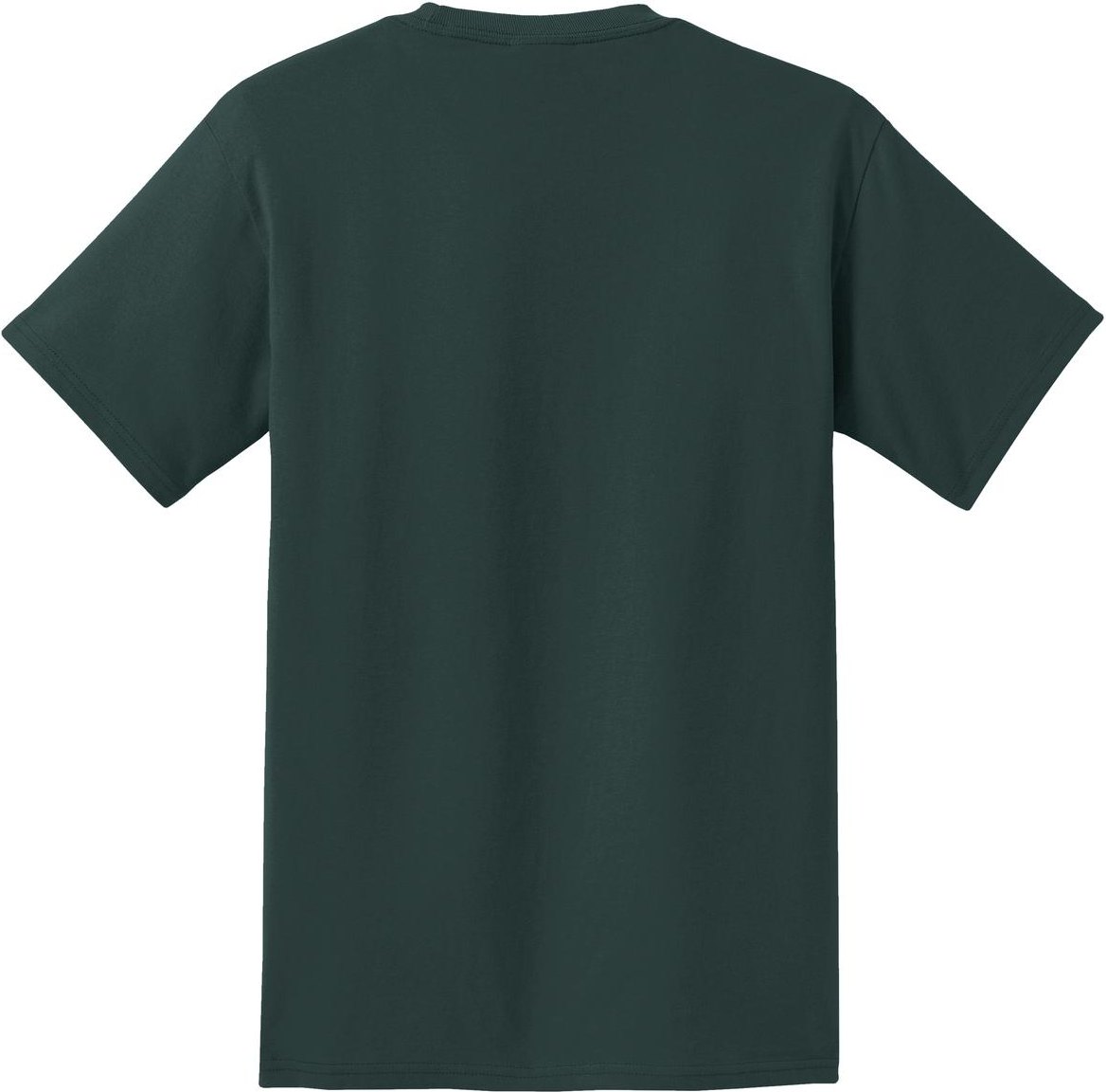 Front View of Dark Green Port & Co Tall Essential Pocket Tee. PC61PT
