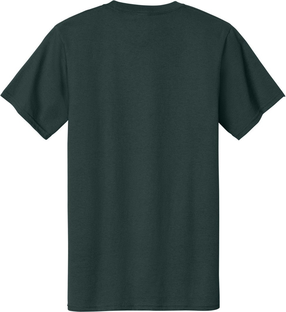 Front View of Dark Green Port & Co Tall Essential Tee. PC61T