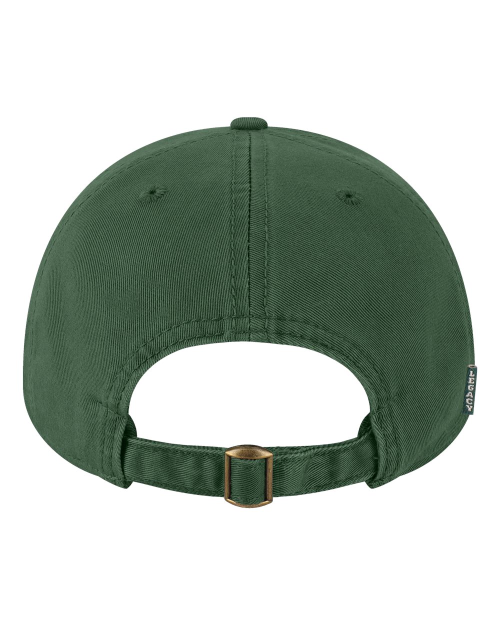 Front View of Dark Green Relaxed Twill Dad Hat - EZA