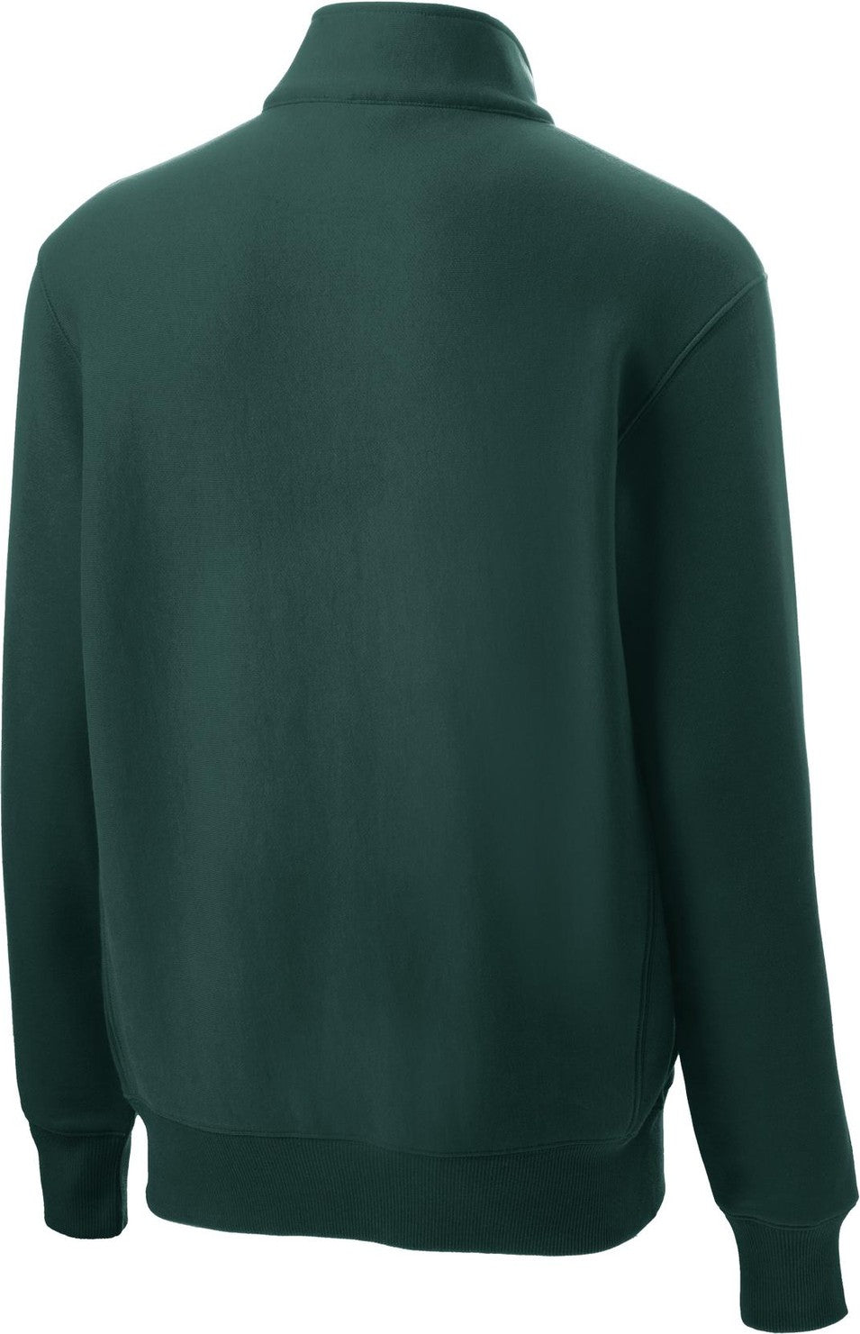 Rear View of Dark Green Sport-Tek Super Heavyweight 1/4-Zip Pullover Sweatshirt. ST283
