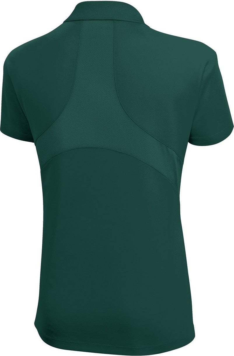 Rear View of Dark Green Sport-Tek Women's Dri-Mesh Pro Polo. L474