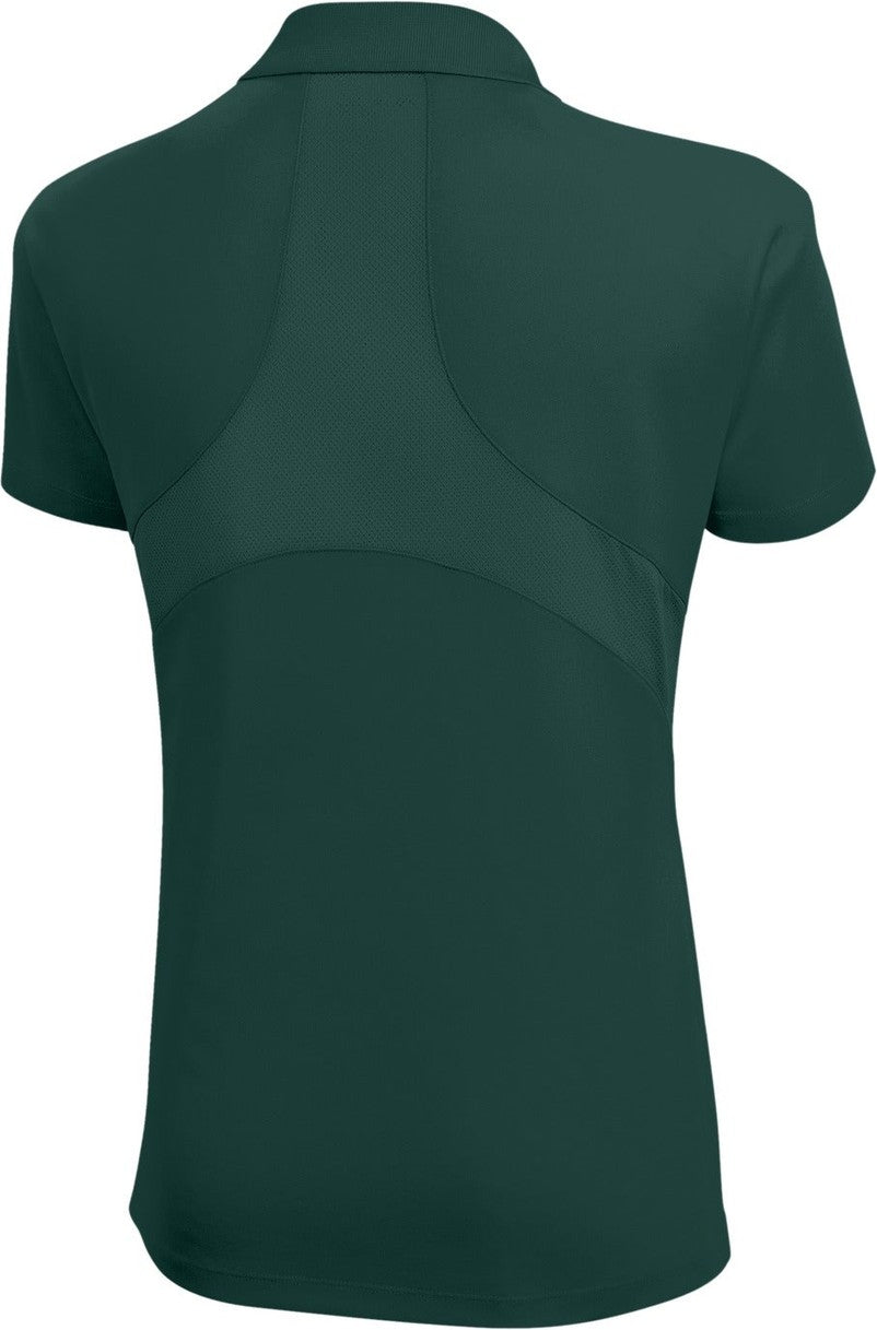Rear View of Dark Green Sport-Tek Women's Dri-Mesh Pro Polo. L474